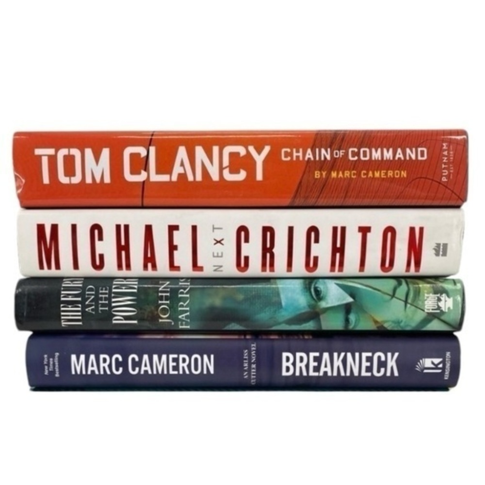 Thriller Mystery Suspense Novel Hardback Book Lot Tom Clancy Michael Crichton